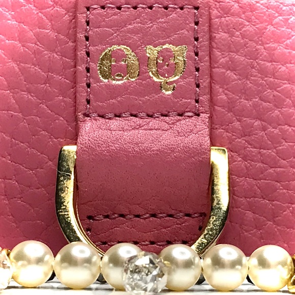 MOSHIQA Pink Leather Pearl Bracelet Dog Leash Crystal Cuff Luxury Pet Frenchie - Picture 11 of 15